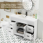 Meuble-lavabo de salle de bain Wavy Line 30/36/48 avec évier et robinet
