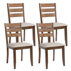 Lot de 4 chaises de salle à manger en bois à dossier à lattes