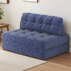 Canapé-lit futon pliant entièrement en velours côtelé, chaise de couchage convertible au sol avec oreiller et dossier