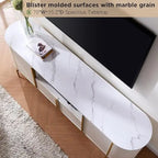 Meuble TV de luxe moderne, meuble de divertissement, avec plateau en faux marbre