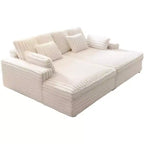 AMERLIFE Canapé double méridienne 93 po pour deux, canapé nuage avec assise profonde, coussins lombaires et accoudoirs larges, assemblage facile, fausse fourrure