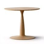 Table à manger ronde moderne avec piédestal, finition grain de bois, petite table de cuisine/table basse pour appartement, salle à manger et salon-Panipeachy
