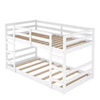 Lit superposé bas, Lit superposé en bois avec échelle, Lit superposé avec garde-corps complets