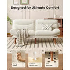 Canapé-lit 168 cm en velours côtelé, avec dossier et accoudoirs réglables, idéal pour les petits espaces, les salons ou les bureaux comme futon.