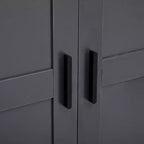 Garde-manger de cuisine autoportant 77H, armoire de rangement de style ferme avec étagères réglables, étagères de porte, tiroirs et casiers à vin - ModernLuxe