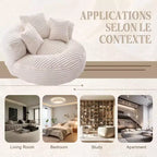 Canapé poire pour adultes et enfants, grand fauteuil poire en velours côtelé avec 3 oreillers et accoudoirs pour salon et chambre à coucher