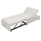 Canapé convertible 3 places 4-en-1 en lin 72,5" avec dossier réglable sur 5 niveaux et poche de rangement