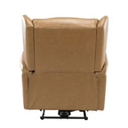 Fauteuil inclinable électrique en cuir véritable avec port USB – Ensemble de 2 fauteuils à oreilles cloutés