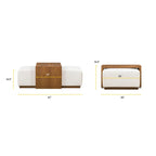 Ottoman Poly & Bark Jarmo avec table en noyer réglable – Cuir pleine fleur véritable italien