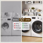 Comptoir de lave-linge et sèche-linge à 2 niveaux avec étagère ou tiroirs, couvercle de comptoir de buanderie avec coussin antidérapant, 54x27,5 - Dessus de lave-linge pour plier les vêtements