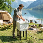Évier utilitaire portable pour buanderie, bac à laver autoportant avec robinet, distributeur de savon et tuyaux