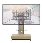 Meuble TV pour téléviseurs de 32 à 75 pouces, Chariot TV mobile à hauteur réglable avec tiroir et roulettes pour salon, chambre, bureaux -ModernLuxe