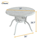 Ensemble de salle à manger d'extérieur 5 pièces en fonte d'aluminium avec 4 chaises pivotantes