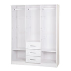 Palace Imports Armoire Cosmo 3 portes 100 % bois massif avec portes en bois massif ou portes miroir