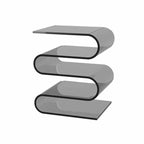Table d'appoint contemporaine en acrylique en forme de S avec rangement