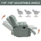 Fauteuil inclinable manuel vert surdimensionné avec pivotement, basculement et revêtement en tissu