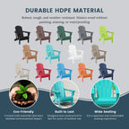 Chaise Adirondack pliante d'extérieur tout temps Polytrends Laguna résistante à la décoloration pour patio