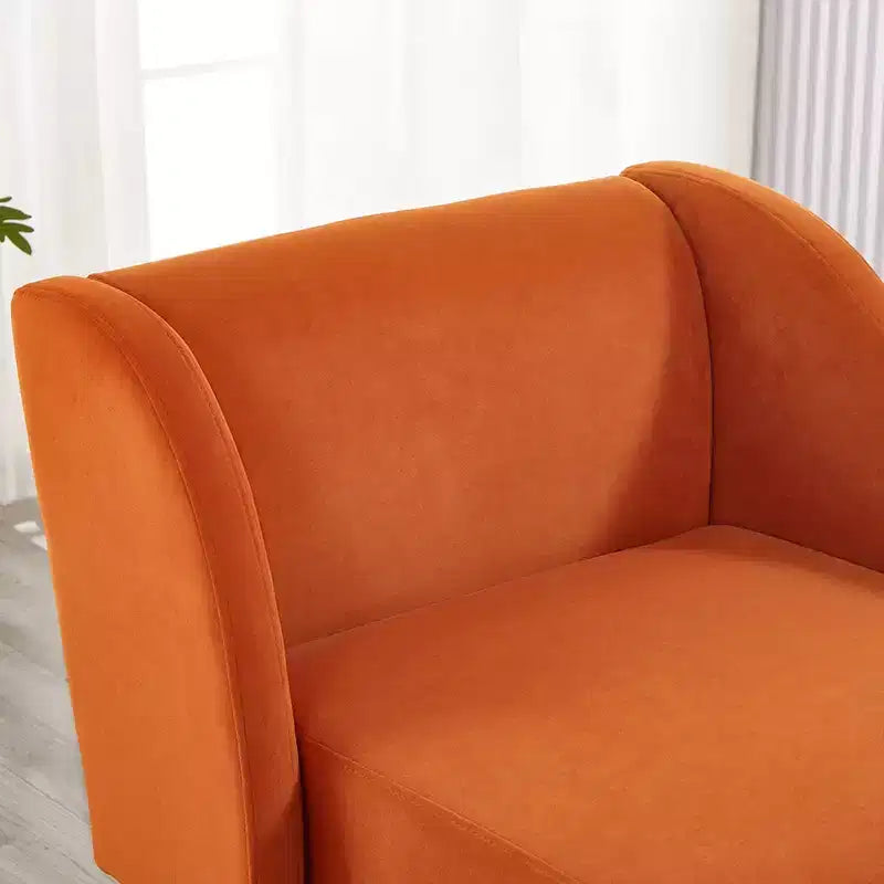 Chaise longue moderne en velours, chaise longue rembourrée avec accoudoir incurvé, canapé-lit de salon pour chambre, bureau, salon