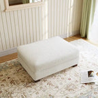 Pouffe d'appoint oversize en velours côtelé moderne