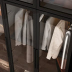 47,2 Grande Armoire LED Lumineuse Placard à Portes en Verre Entièrement en Verre
