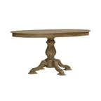Table à dîner ronde sur pied Magnolia Manor avec rallonges escamotables - 2 finitions