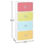 Hodedah HID44 Meuble de rangement multifonctionnel fermé à 8 portes pour la maison et le bureau, finition bois de hêtre