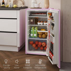 HOMCOM Mini-réfrigérateur de 90,6 L avec congélateur, Réfrigérateur compact à porte unique avec thermostat réglable pour chambre