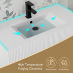Meuble-lavabo de salle de bain Wavy Line 30/36/48 avec évier et robinet