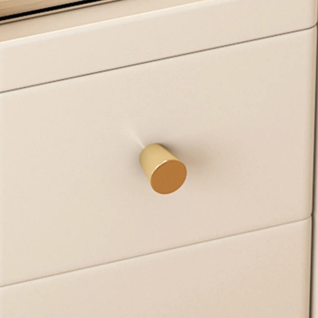 Table de chevet étroite en bois blanc à 2 étagères