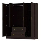 Hitow Armoire 2 grands tiroirs zone de suspension centrale avec miroir Style minimaliste