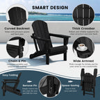 Chaise Adirondack pliante d'extérieur tout temps Polytrends Laguna résistante à la décoloration pour patio