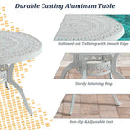 Ensemble de salle à manger d'extérieur 5 pièces en fonte d'aluminium avec 4 chaises pivotantes