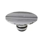 Table basse ronde en marbre avec pieds sphériques, multicolore, 4 places