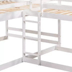 Lits superposés en L pour 4 enfants, lits superposés quadruples avec toboggan, lits superposés en bois doubles et jumeaux pour chambre à coucher ou dortoir