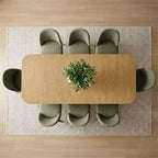 Ensemble de salle à manger 9 pièces pour 8 personnes, table à tréteaux extensible avec chaises rembourrées aux pieds en bois massif-Panipeachy