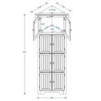 Meuble d'angle de rangement haut avec 8 portes et 4 étagères
