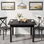 Table à manger carrée de 100 cm pour 2-4 personnes avec pieds en bois massif pour salon et salle à manger