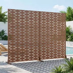 MAYEERTY Cloison de séparation 01 marron en acier galvanisé, 72x47x16, paravent double face antirouille en 6 pièces