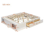Cadre de lit plateforme Whisen Queen avec 4 tiroirs de rangement et rangement dans le pied de lit