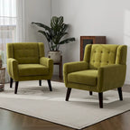 Lot de 2 fauteuils de salon en velours avec accoudoirs