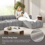 Canapé d'angle moderne Christopher Knight Home Keri 122 en mousse haute densité avec dossier bas