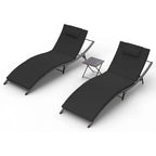Ensemble de 3 chaises longues d'extérieur Kullavik