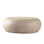 Table basse ronde en MgO au design imitation pierre pour salons de style Mid-Century