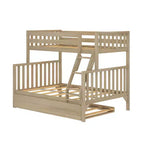 Lit superposé Max & Lily une place au-dessus d'un lit double avec lit gigogne, lits superposés pour enfants en bois massif de style scandinave