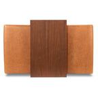 Ottoman Poly & Bark Jarmo avec table en noyer réglable – Cuir pleine fleur véritable italien