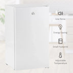 Mini-réfrigérateur de 3,2 pi³ avec congélateur, réfrigérateur compact à porte unique avec thermostat réglable pour chambre à coucher