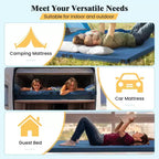 Matelas de camping en mousse à mémoire de forme Costway avec fond antidérapant, sac de voyage pour le couchage en extérieur, gris/bleu