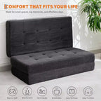 SunnyFurn Matelas pliant triple 6 pouces pour canapé-lit, 75X54.3 Lit d'appoint pliable en mousse avec velours côtelé capitonné, portable pour le camping, le salon, la chambre à coucher