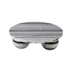 Table basse ronde en marbre avec pieds sphériques, multicolore, 4 places