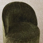 Ensemble de salle à manger moderne pour 6 personnes, table à manger ronde avec pied central, chaises de salle à manger pivotantes à roulettes, tissu chenille texturé - Panipeachy